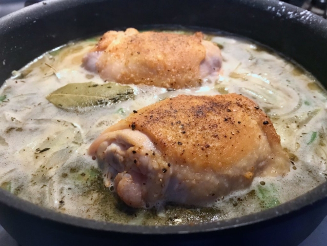 Down South cookbook Donald Link recipe for smothered chicken with roux and braise