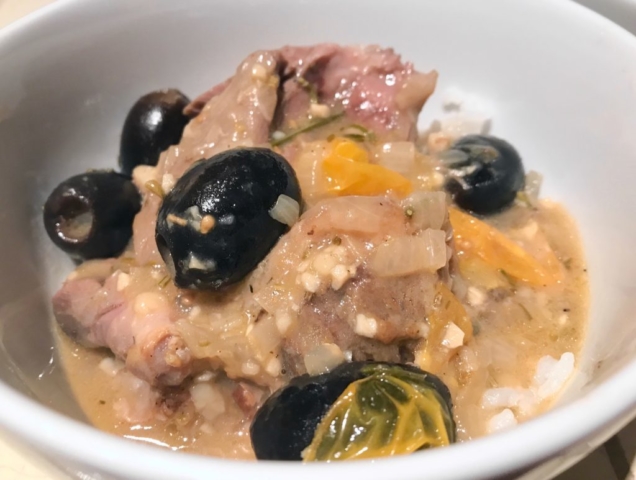 Down South cookbook southern recipe for lamb shoulder stew with lemons and olives