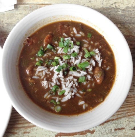 Down South southern cookbook gumbo at Peche restaurant New Orleans