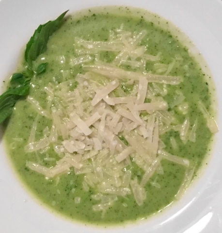 Alex Guarnaschelli The Home Cook cookbook healthy vegetarian recipe for zucchini soup with Parmesan cheese