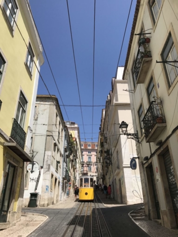 Lisbon cookbook Portugal travel yellow tram