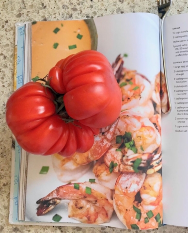 Gather and Graze cookbook recipe by Stephanie Izard for miso blue cheese sauce dressing with shrimp cocktail